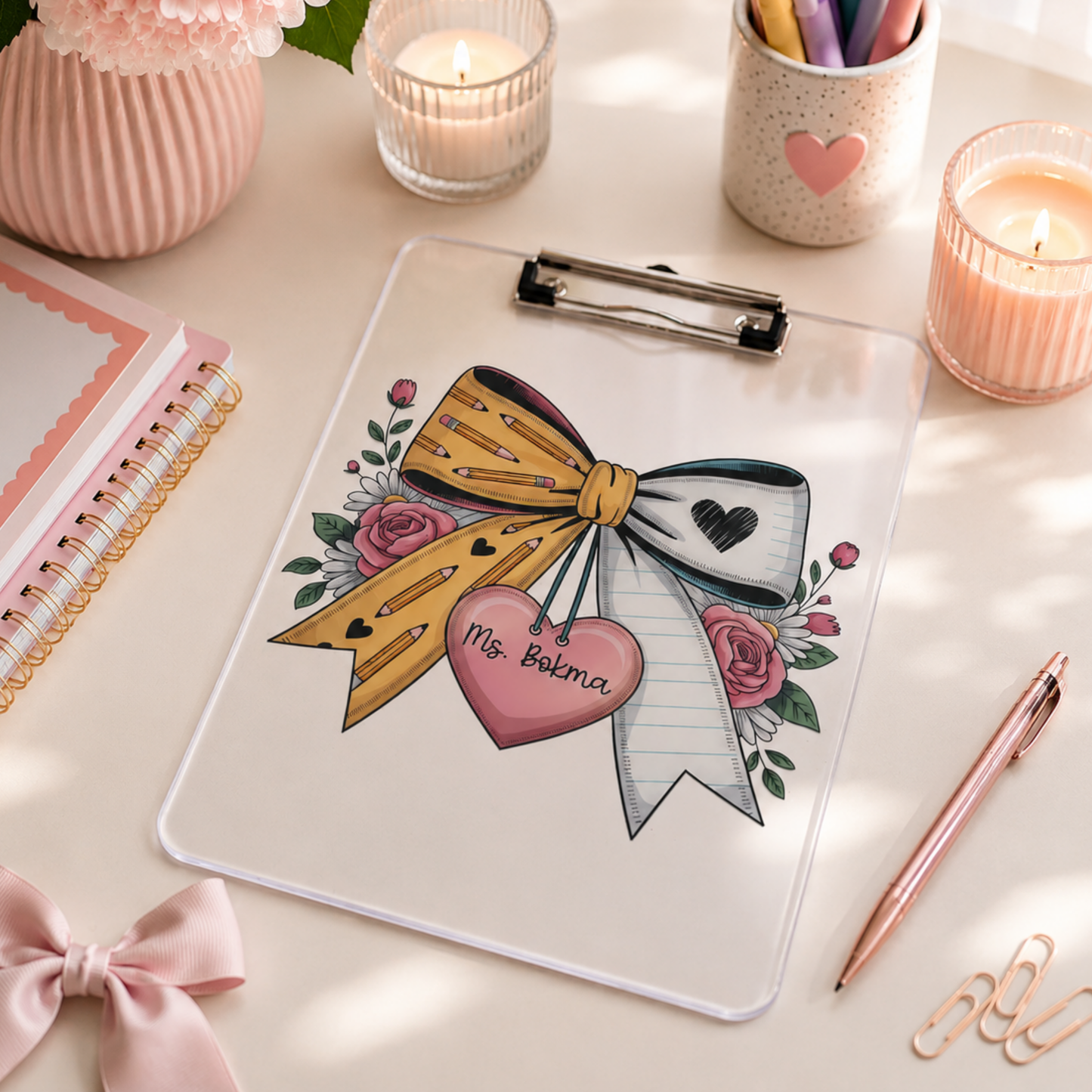 Personalized Teacher Custom Acrylic Clipboard with Name - Teacher Appreciation End of Year Teacher Gift