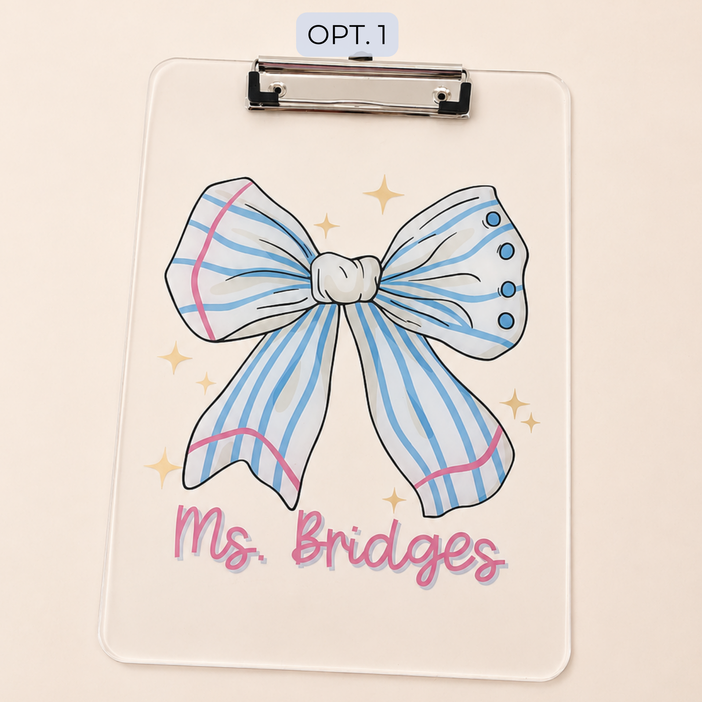 Personalized Teacher Custom Acrylic Clipboard with Name - Teacher Appreciation End of Year Teacher Gift