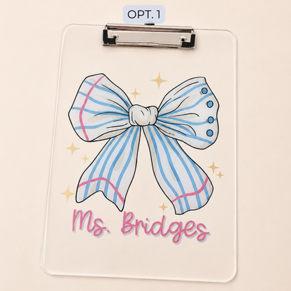 Personalized Teacher Custom Acrylic Clipboard with Name - Teacher Appreciation End of Year Teacher Gift