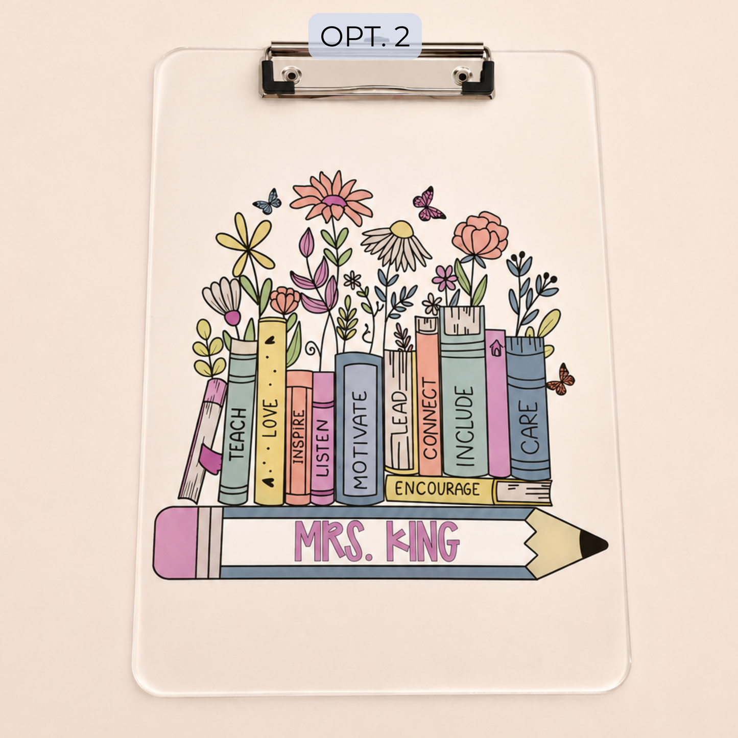 Personalized Teacher Custom Acrylic Clipboard with Name - Teacher Appreciation End of Year Teacher Gift