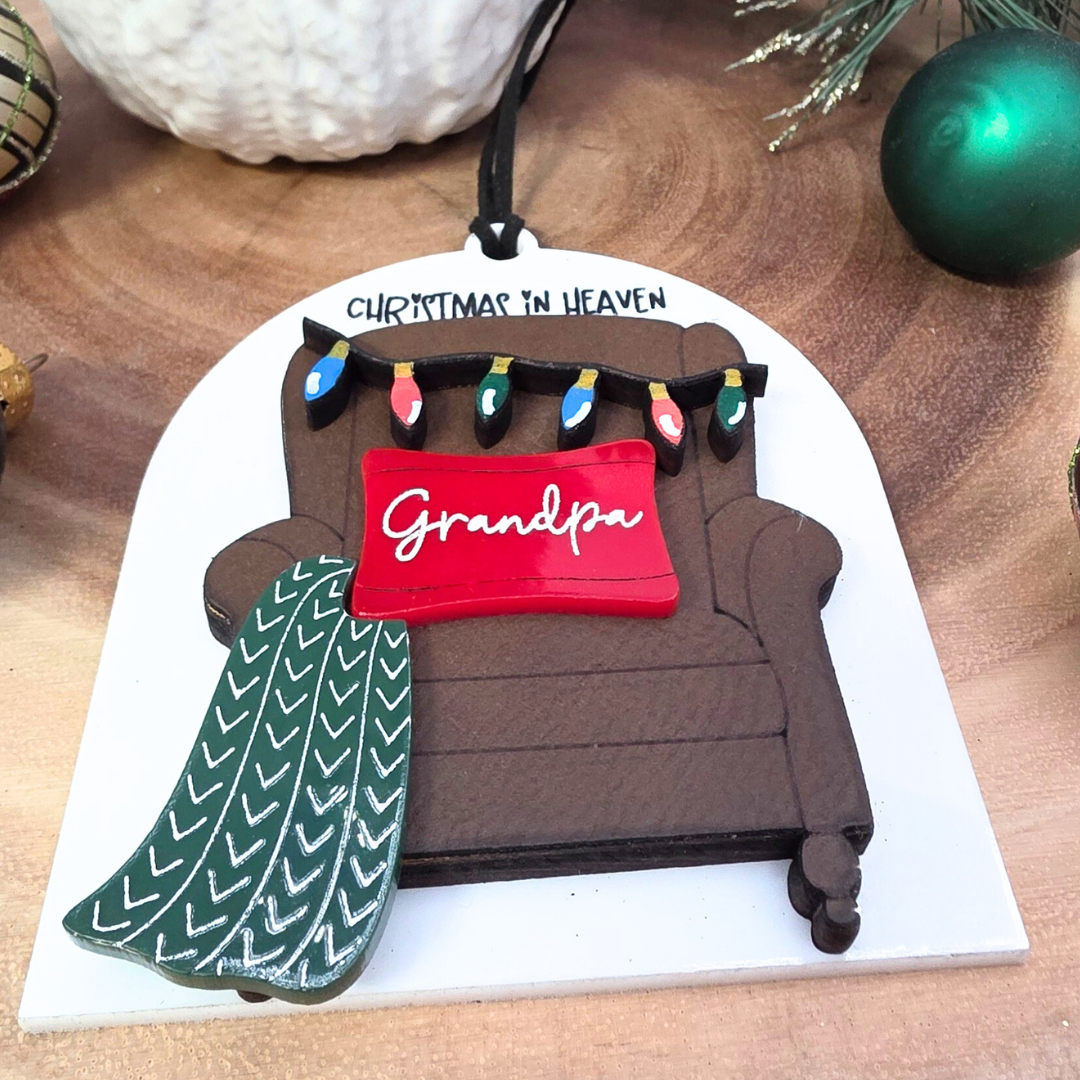 Christmas in Heaven Remembrance Ornament - Personalized Memorial Ornament