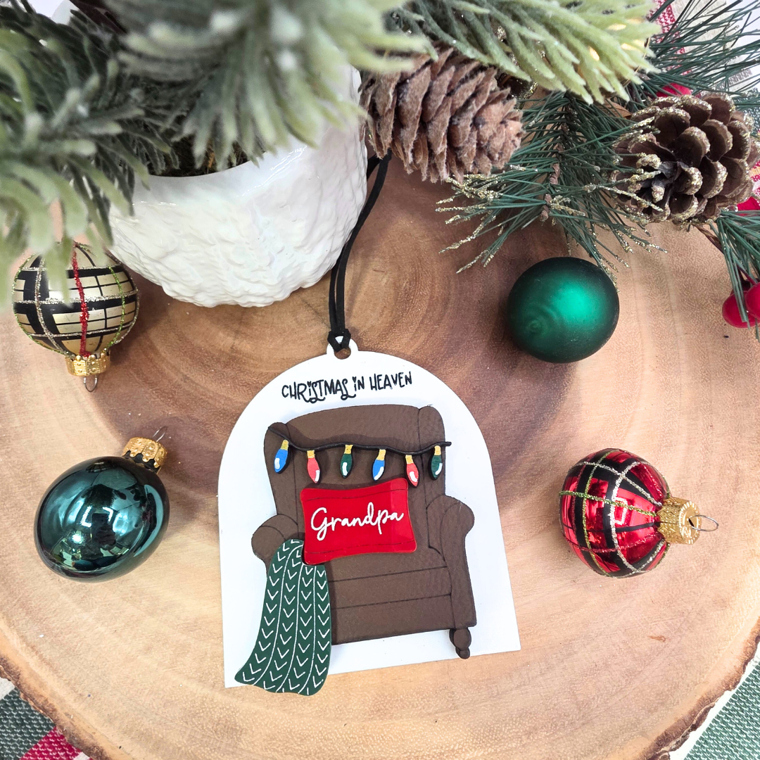 Christmas in Heaven Remembrance Ornament - Personalized Memorial Ornament