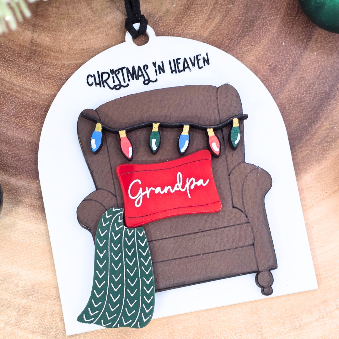 Christmas in Heaven Remembrance Ornament - Personalized Memorial Ornament
