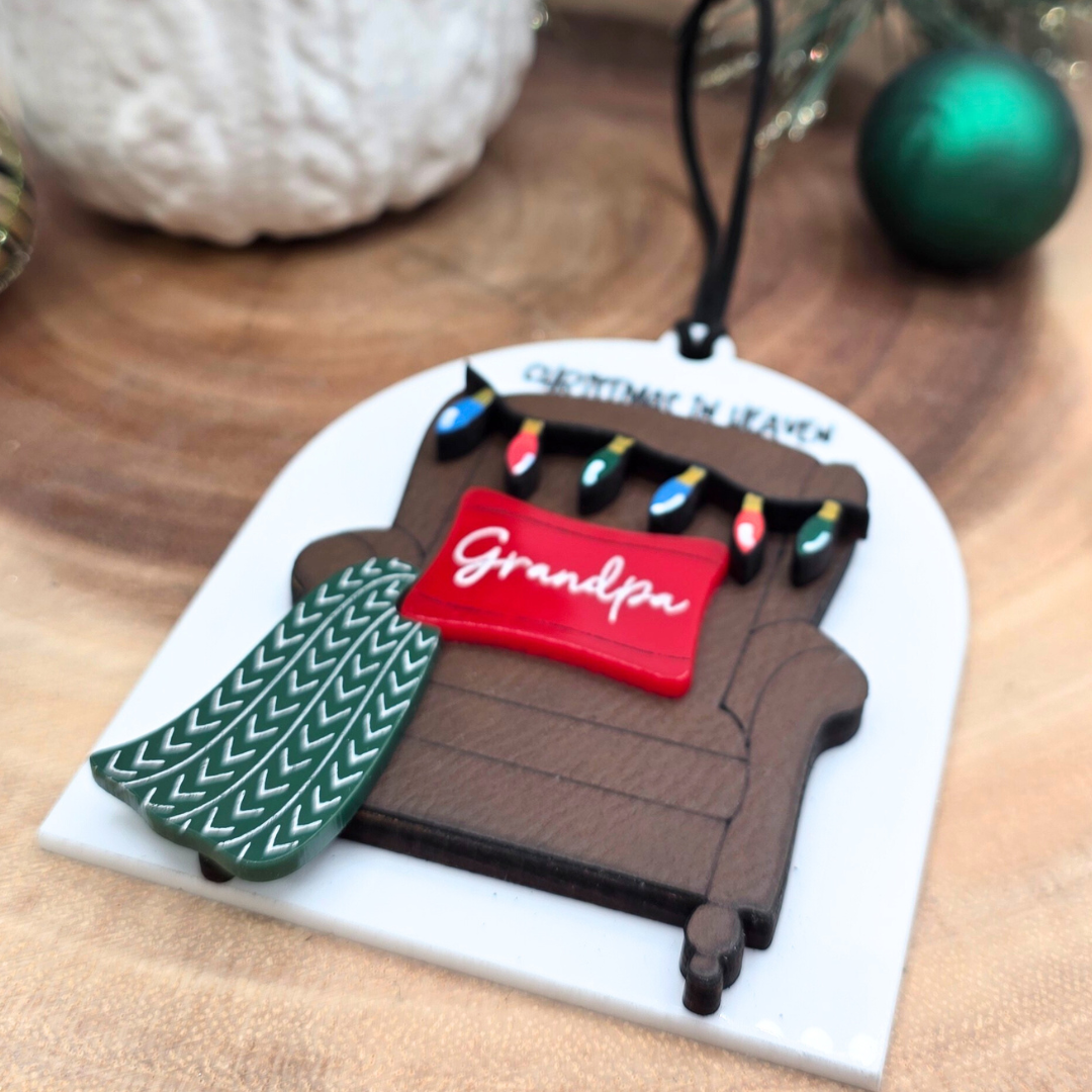 Christmas in Heaven Remembrance Ornament - Personalized Memorial Ornament