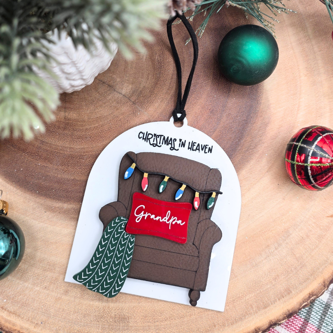 Christmas in Heaven Remembrance Ornament - Personalized Memorial Ornament