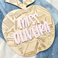 Custom Teacher Apple Desk Sign - Personalized Classroom Name Plaque Engraved Wood Gift