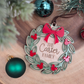 Personalized Wreath Mouse Ornament - Custom Name Tree Decor