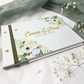 Sage Green Acrylic Wedding Guest Book - Personalized Floral Bridal Keepsake