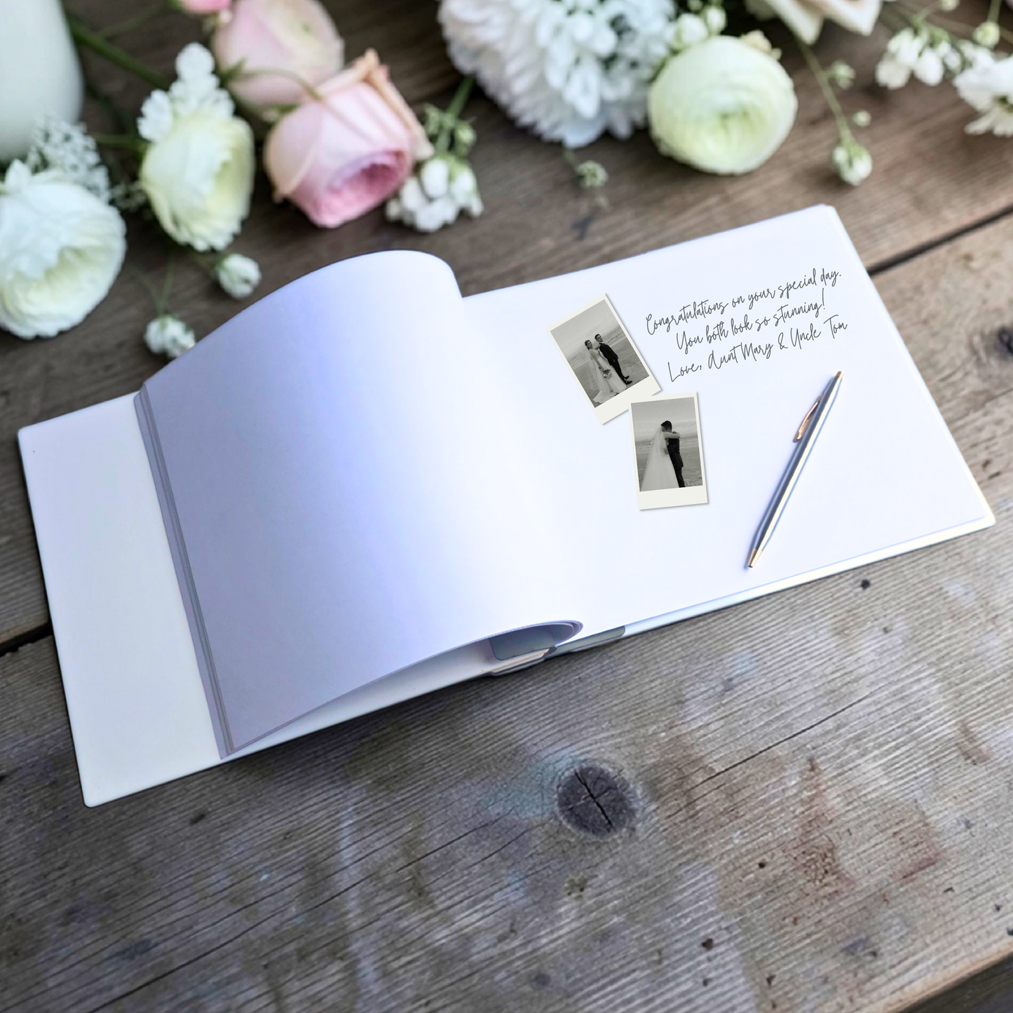Personalized Acrylic Floral Wedding Guest Book - Custom Heirloom Wildflower Wedding