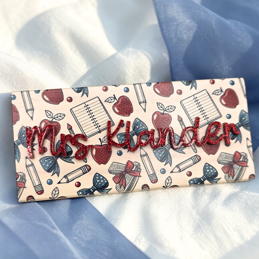 Personalized Teacher Chalkboard Eraser - Custom Name Teacher Appreciation Gift