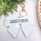 Custom NFC Emergency Contact Bow Tag - Personalized Safety Keychain for Kids & Adults - Tap with Phone Medical ID Acrylic Bag Tag