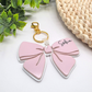 Custom NFC Emergency Contact Bow Tag - Personalized Safety Keychain for Kids & Adults - Tap with Phone Medical ID Acrylic Bag Tag