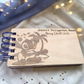 Custom Engraved Ohana Wood Autograph Book - Personalized Travel Keepsake Journal