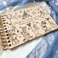 Fairytale Castle and Balloons Autograph Book  - Custom Wood Book - Theme Park Journal
