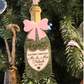 Personalized “Our First Christmas as Mr & Mrs” Champagne Bottle Ornament - Newlywed Gift