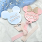 Personalized Acrylic Baby Name Sign - Mouse Ear Nursery Decor Birth Announcement Keepsake