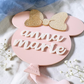 Personalized Acrylic Baby Name Sign - Mouse Ear Nursery Decor Birth Announcement Keepsake