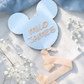 Personalized Acrylic Baby Name Sign - Mouse Ear Nursery Decor Birth Announcement Keepsake
