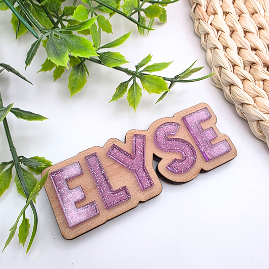 Custom Name Mini Magnet  Personalized Wood and Acrylic Fridge Magnet  - Back to School - Teacher Gift - Fridge Decor