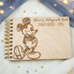 Custom Engraved Sketch Mouse Wood Autograph Book - Personalized Travel Keepsake Journal