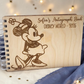 Custom Engraved Sketch Mouse Wood Autograph Book - Personalized Travel Keepsake Journal