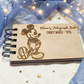 Custom Engraved Sketch Mouse Wood Autograph Book - Personalized Travel Keepsake Journal