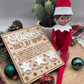 Personalized Elf Daily Report Board – Snowflake & Star Design - Reusable Dry Erase Report Card