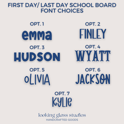 Personalized Large School Board - First & Last Day Photo Prop - Back To School