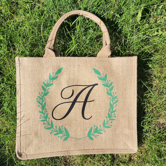 Custom Monogram Wreath Tote