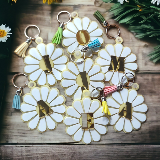 Daisy Monogram Keyring Bag Charm