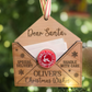 Personalized Dear Santa Wish Ornament-  Birch Wood Christmas Envelope - Custom Christmas Keepsake