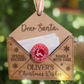 Personalized Dear Santa Wish Ornament-  Birch Wood Christmas Envelope - Custom Christmas Keepsake