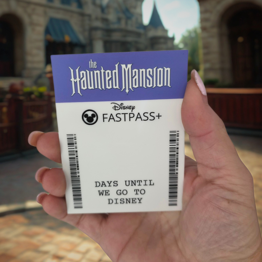 Personalized Theme Park Countdown Pass - Dry Erase Vacation Keepsake Magnet