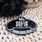 Personalized Haunted Mansion Cast Member Name Badge - Custom Acrylic Tag in Black or White - Spooky Souvenir Keepsake