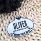 Personalized Haunted Mansion Cast Member Name Badge - Custom Acrylic Tag in Black or White - Spooky Souvenir Keepsake