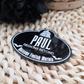 Personalized Haunted Mansion Cast Member Name Badge - Custom Acrylic Tag in Black or White - Spooky Souvenir Keepsake