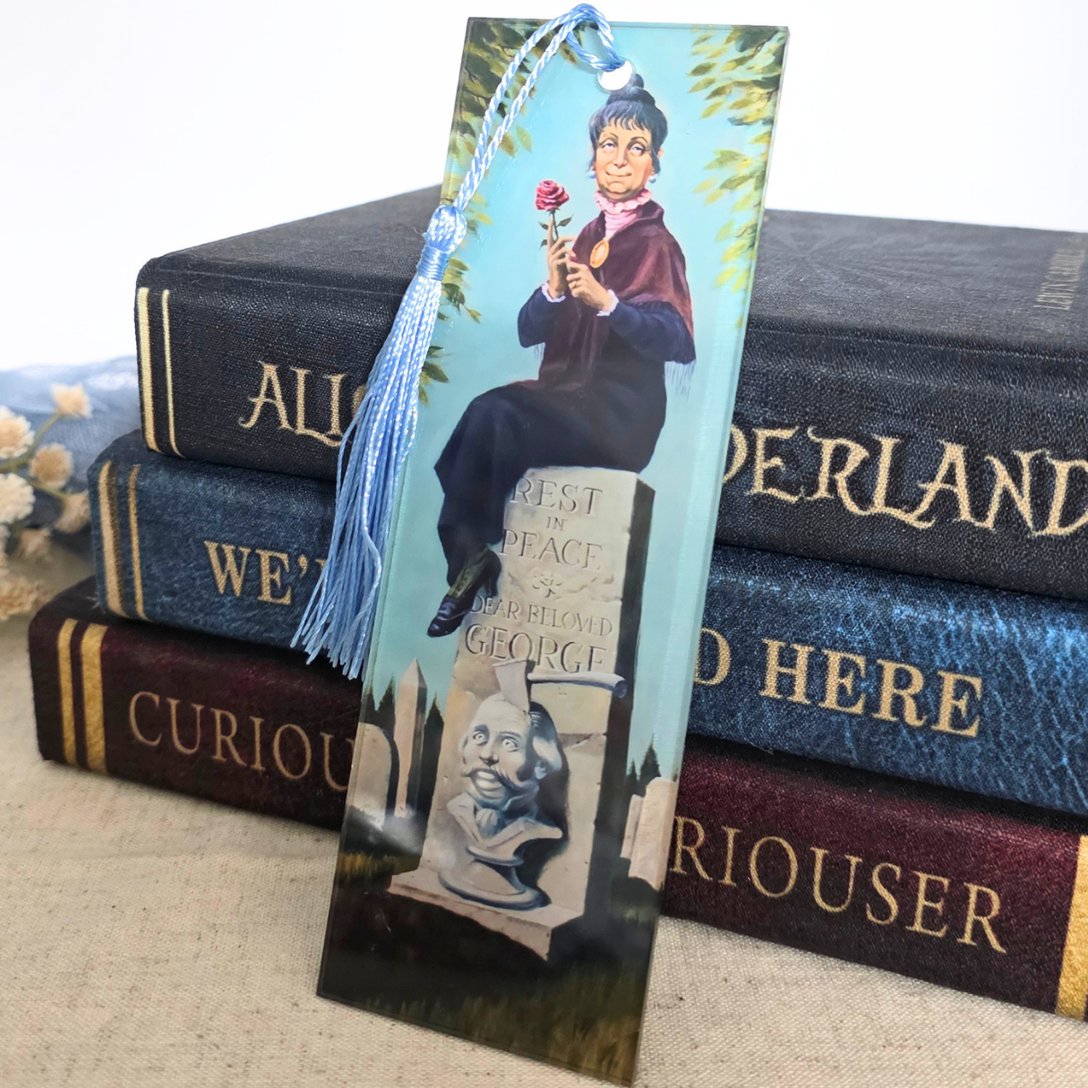 Stretching Room Art Acrylic Bookmark - Gothic Haunted Mansion Portrait Gift For Book Lovers