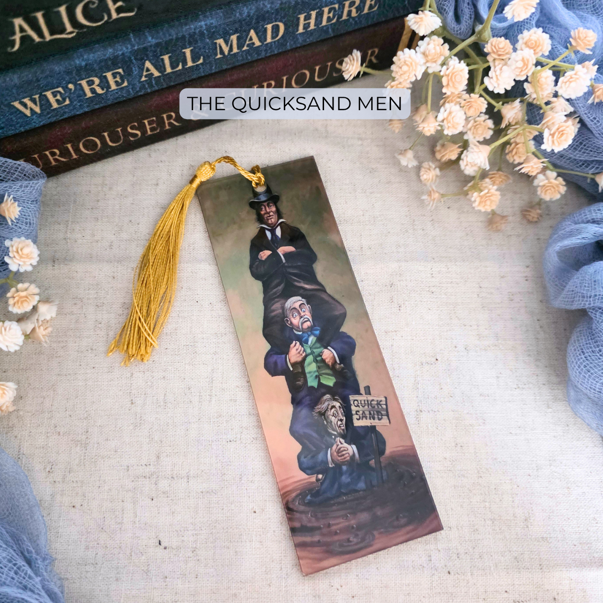 Stretching Room Art Acrylic Bookmark - Gothic Haunted Mansion Portrait Gift For Book Lovers
