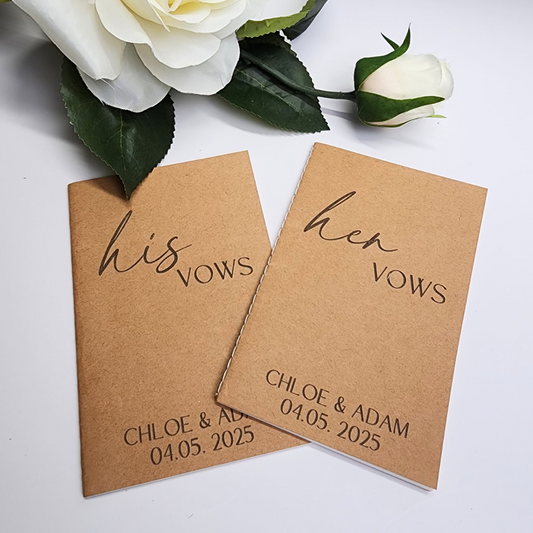 His and Hers Custom Vow Notebooks