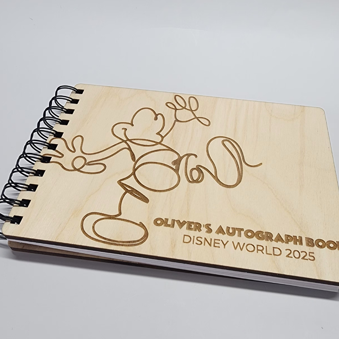 Custom Wood Character Autograph Book