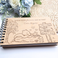 Woodland Friends Guest Book - Personalized Wedding or Baby Shower Book - A5 Wood Cover - Pooh Inspired Memory Keepsake