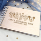 Custom Engraved Friends Wood Autograph Book - Personalized Travel Keepsake Journal