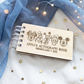 Custom Engraved Friends Wood Autograph Book - Personalized Travel Keepsake Journal