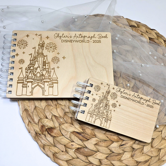Castle Custom Wood Autograph Book