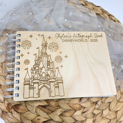 Castle Custom Wood Autograph Book