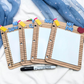 Personalized Teacher Dry Erase Memo Board - Lined Paper Design with Acrylic Name - Apple & Pencil Motif
