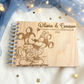 Lovebirds Custom Wood Autograph Book - Personalized Travel Keepsake Journal