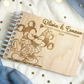Lovebirds Custom Wood Autograph Book - Personalized Travel Keepsake Journal