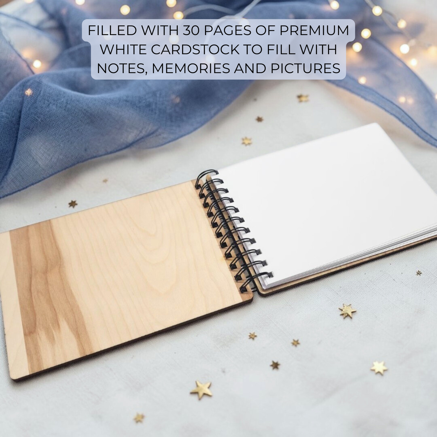 Kids Balloon Memory Book Wood Spiral Keepsake Journal - Personalized Graduation Present