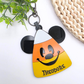 Custom Candy Corn Halloween Bag Tag - Personalized Acrylic Boo Basket Name Keychain  Fall Bag Charm with Iconic Ears